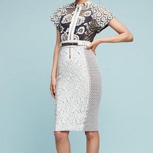 White Black Gold Byron Lars Beauty Mark Cocktail Dress